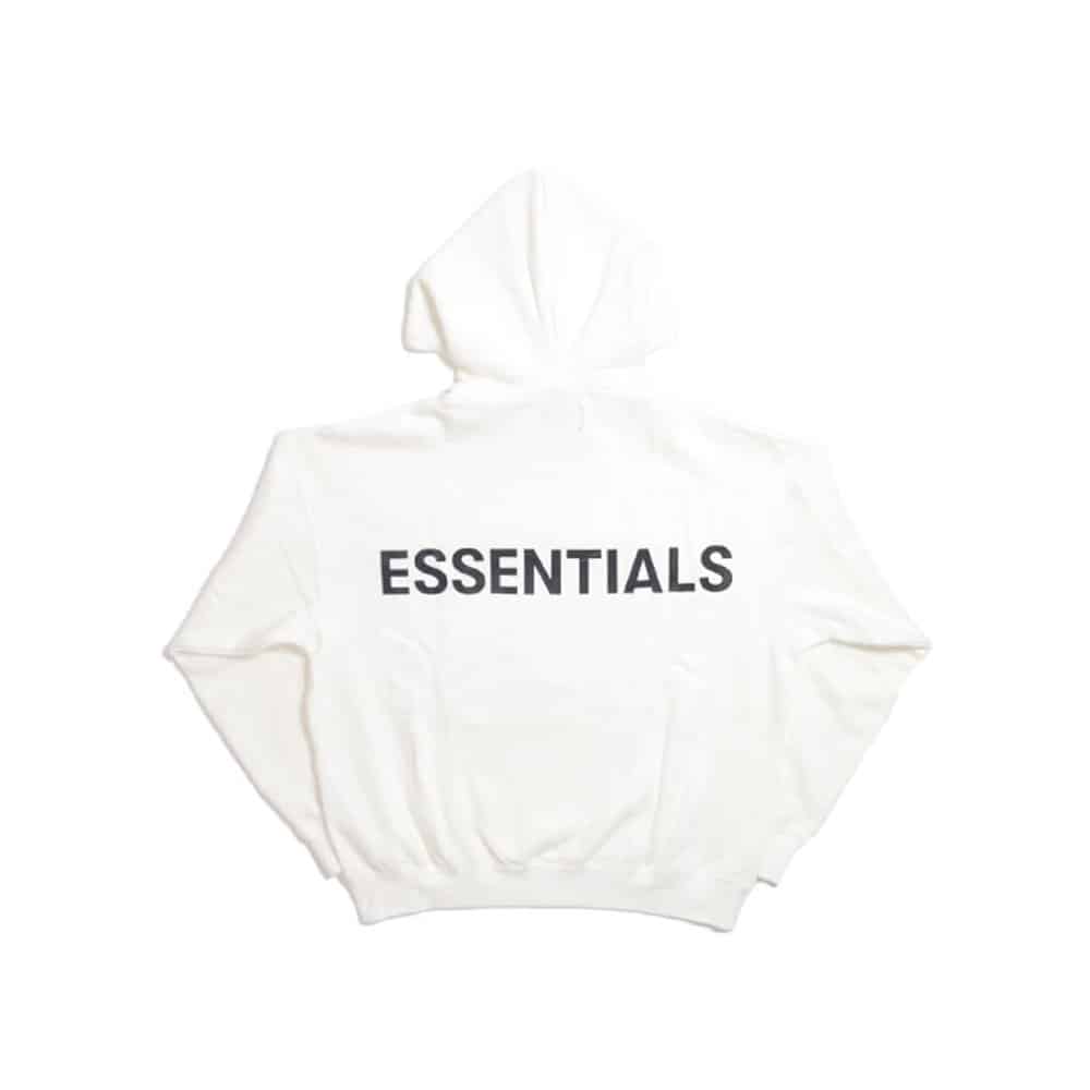 Fear of God Essentials 3M Logo Pullover Hoodie White Fear of God Essentials 3M Logo Pullover Hoodie White